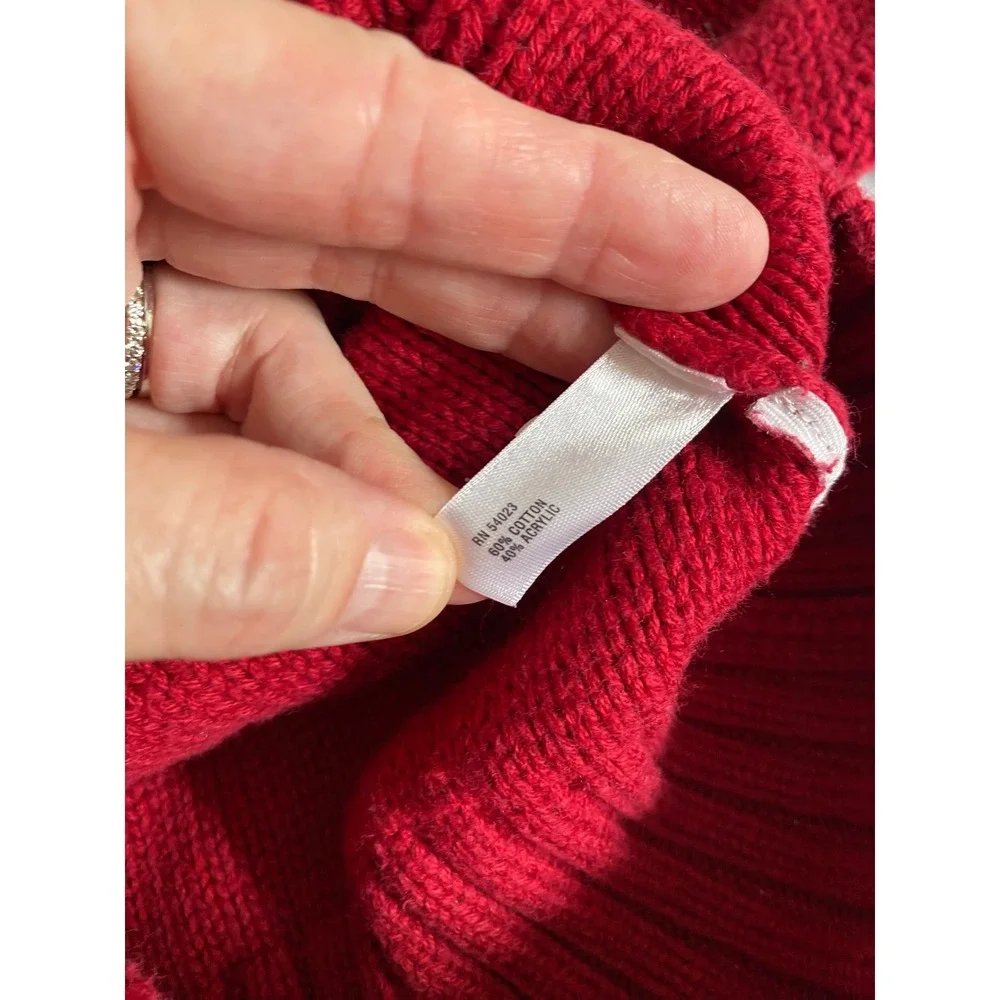 Gap Kids Girls Red Cable Knit Hooded Cardigan Sweater Button Front Size‎ L 10